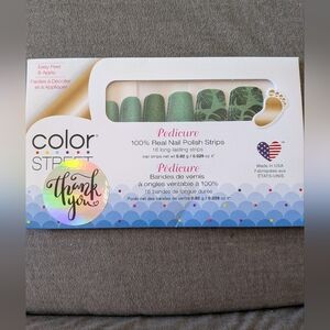 Color Street Tropical Theme Green Pedicure Nail Strips BNIB Set Paradise Found